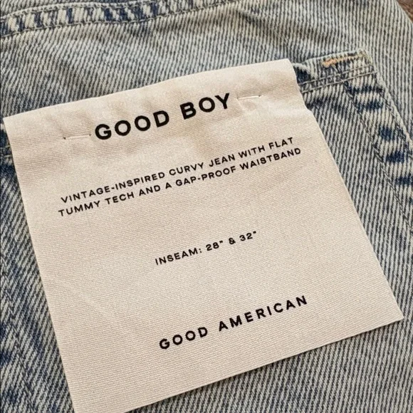 New Good American Good Boy Vintage Inspired High Waist Straight-leg Jeans 27/4 - Picture 6 of 7